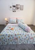 BỘ COTTON CM XANH MINT VƯỜN HOA