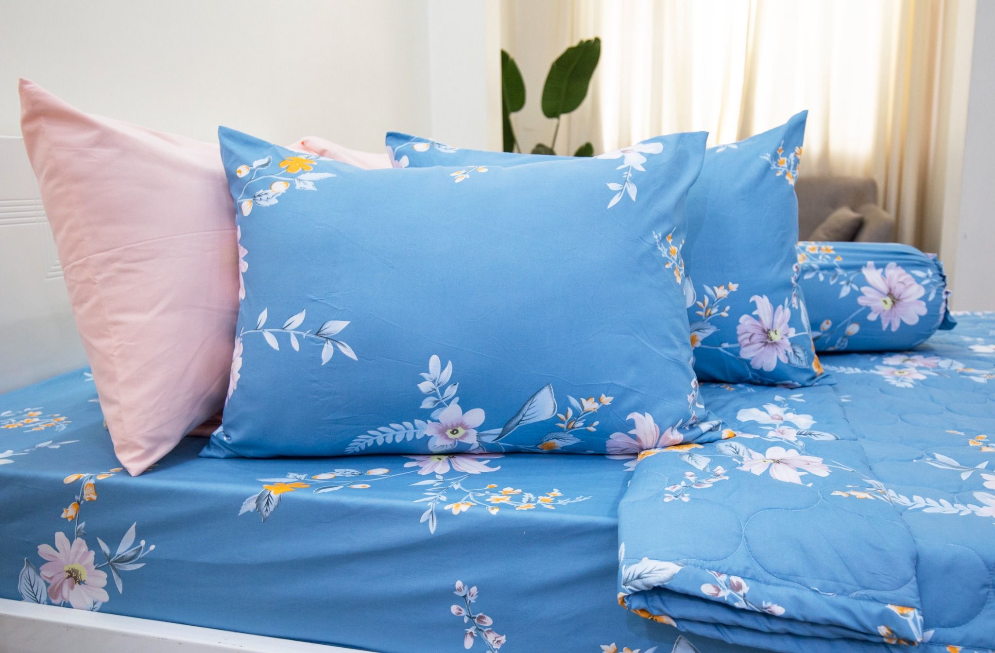 Bộ Microfiber Bông Xanh Nước Biển