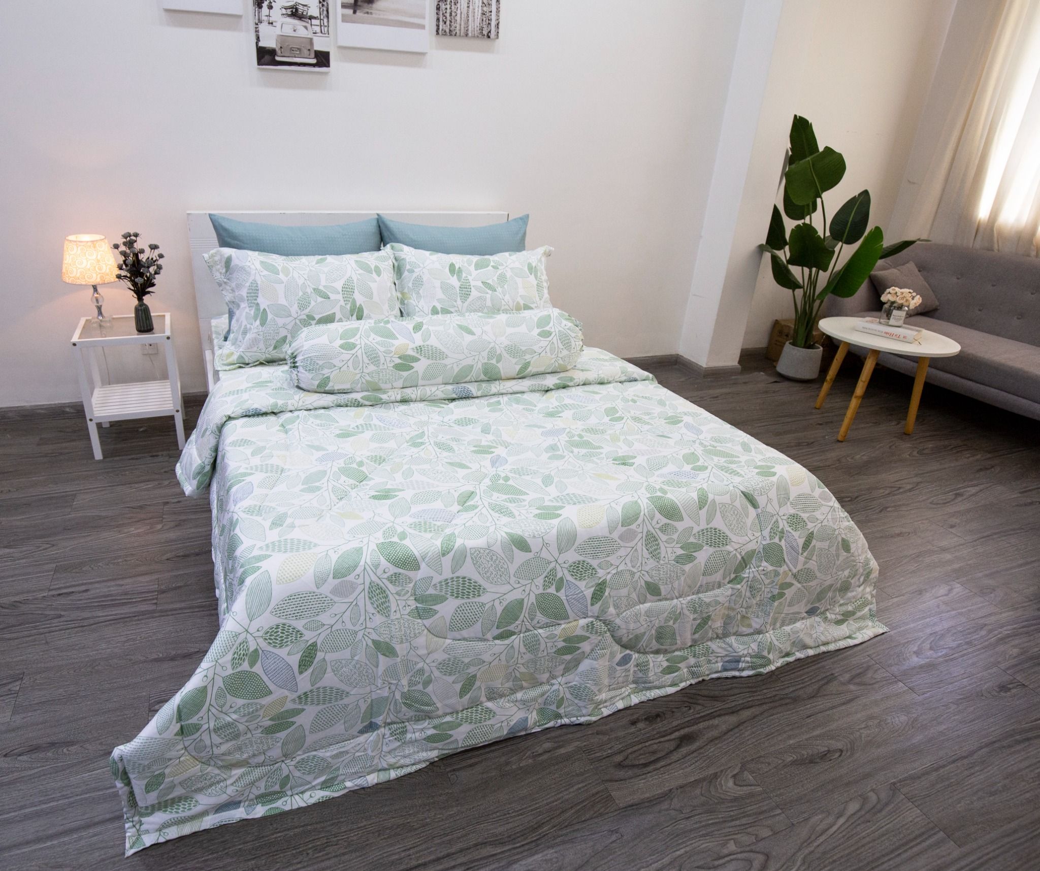 Bộ Tencel Lụa Lá Xanh Mint