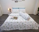 Bộ Tencel Silky hoa nhí xanh