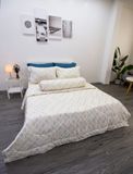 BỘ GA GỐI NGỌC HẠNH TENCEL LỤA VÂN QUẠT VÀNG