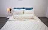 BỘ GA GỐI NGỌC HẠNH TENCEL LỤA VÂN QUẠT VÀNG