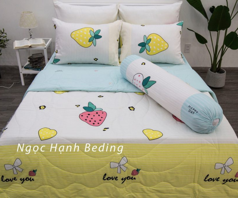 Bộ cotton CM trái dâu vàng