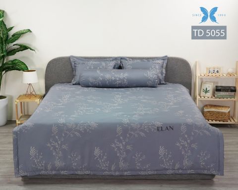 Bộ ga chun kèm gối 3 món Tencel in cao cấp TD5055