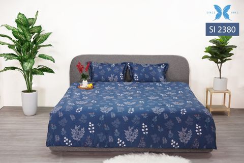 Bộ chăn ga gối 7 món Sateen in hoa SI2380