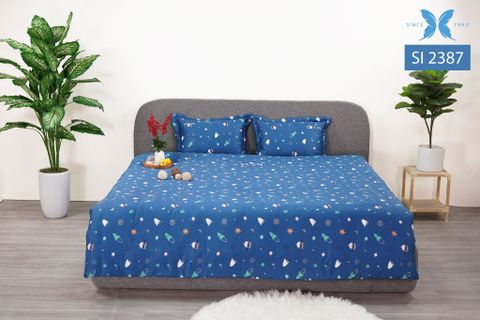 Bộ chăn ga gối 7 món Sateen in hoa SI2387