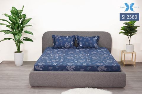 Bộ ga chun kèm gối 3 món Sateen in hoa SI2380