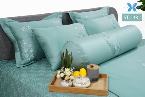 Bộ chăn ga gối 7 món Sateen thêu ST2332