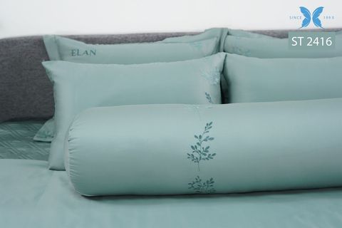 Bộ chăn ga gối 7 món Sateen thêu ST2416