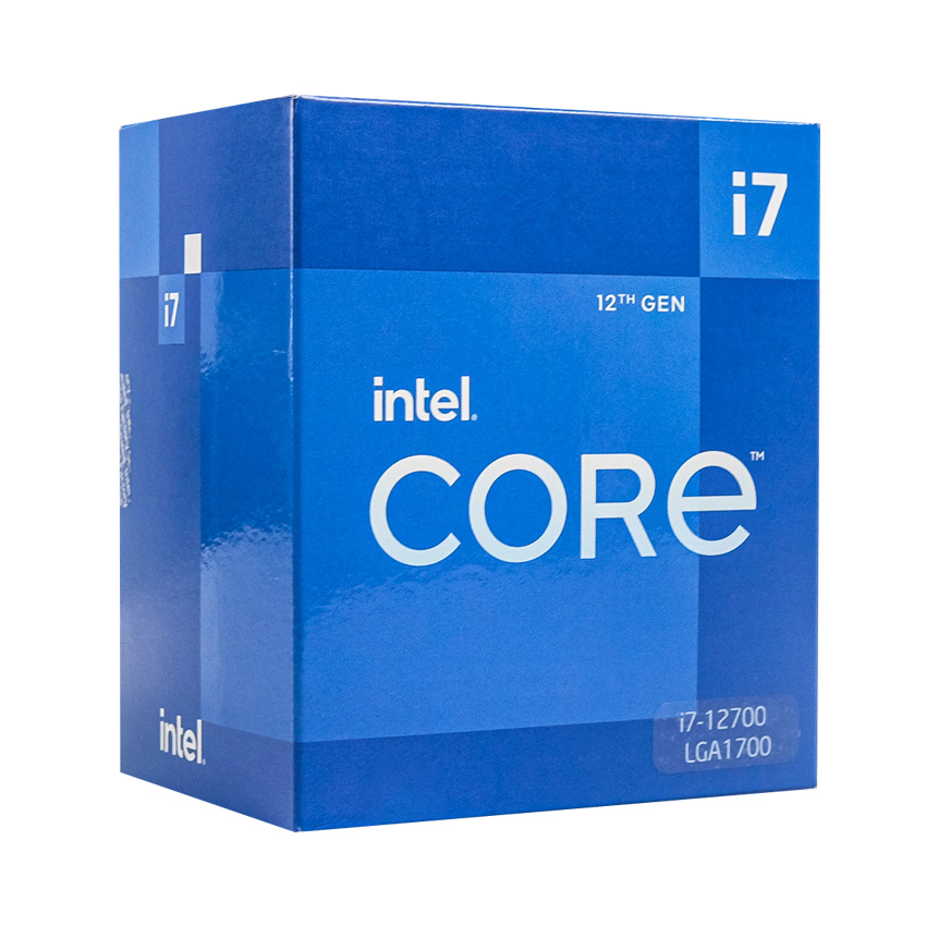 CPU Intel Core I7- 12700 (3.6GHZ Turbo Up to 4.9GHZ, 12 Nhân 20 luồng, 25MB cache, 65W)- Socket intel LGA 1700)