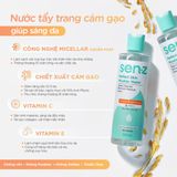  Nước tẩy trang SenZ Micellar Water Fullsize 250ml Tặng 1 sữa rửa mặt Fullsize 150ml 