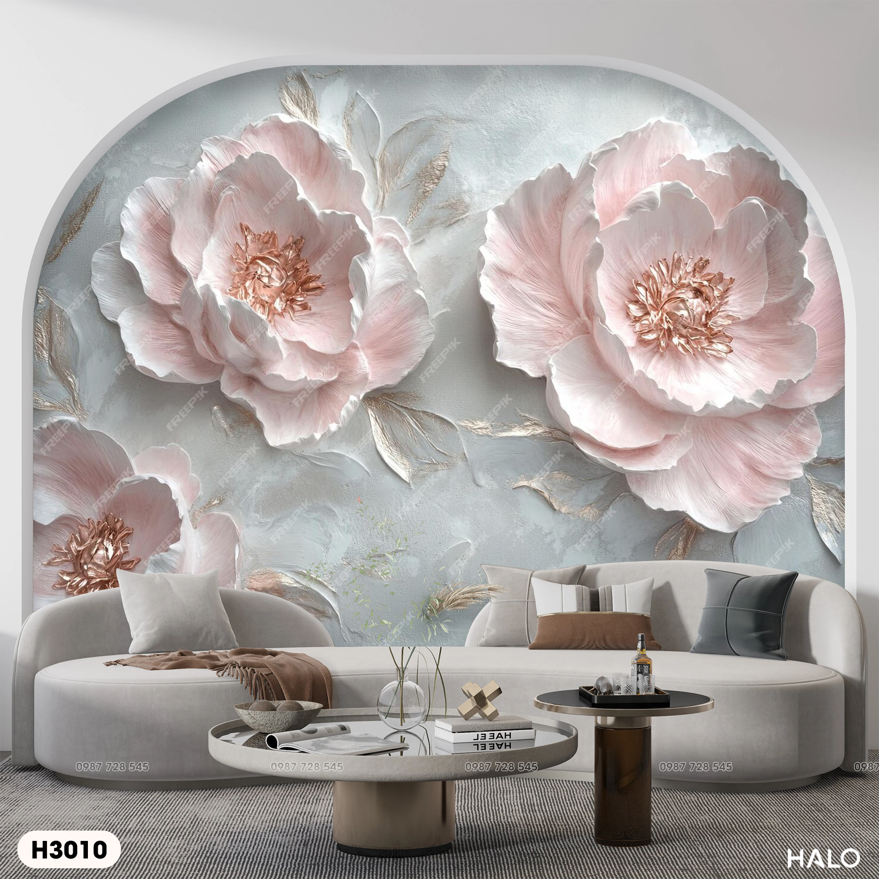 Tranh Dán Tường Hoa 3D 5D 8D - H3010