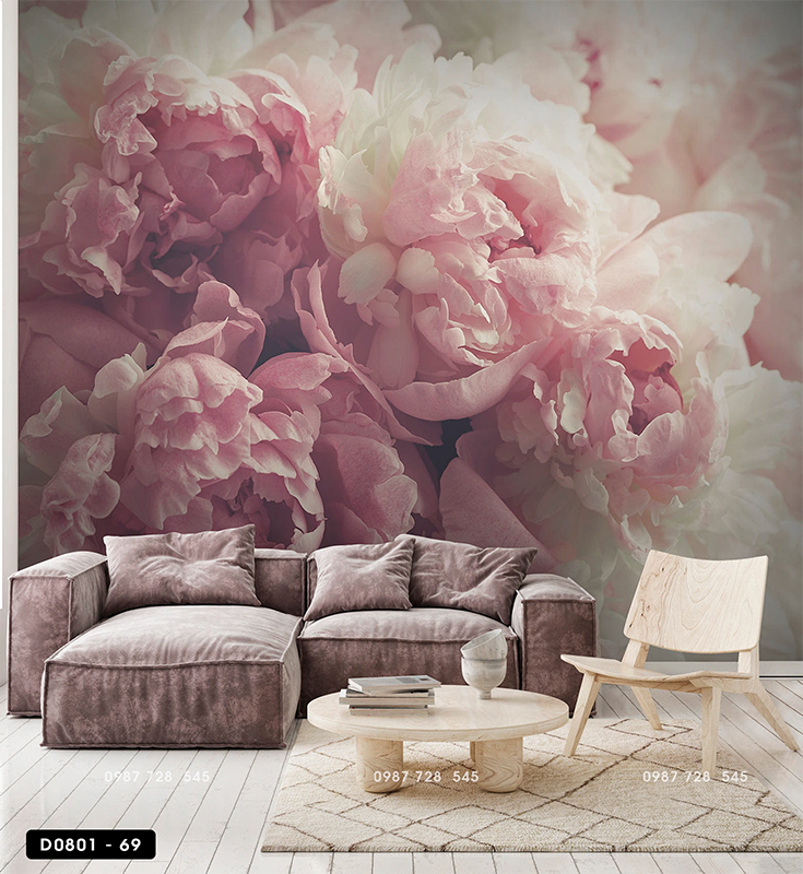 Tranh Dán Tường Hoa 3D 5D 8D - D0801 -