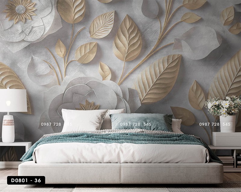 Tranh Dán Tường Hoa 3D 5D 8D - D0801 - 36