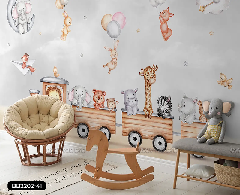 Tranh Dán Tường Phòng Bé 3D 5D 8D - BB2202 -