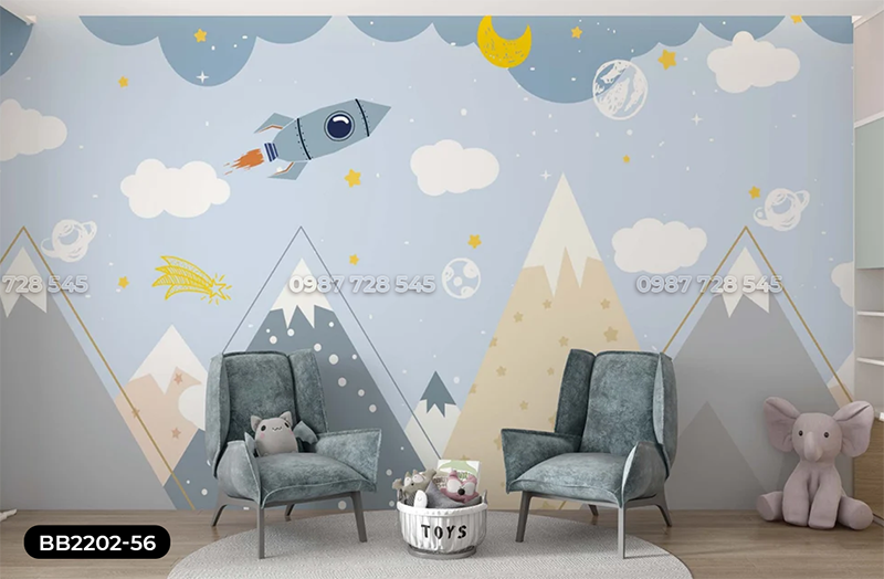 Tranh Dán Tường Phòng Bé 3D 5D 8D - BB2202 - 56