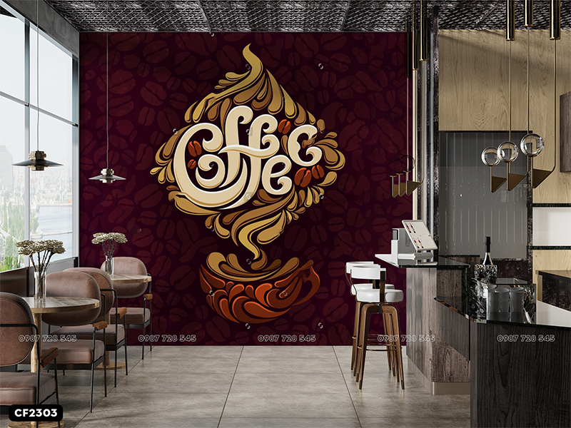 Tranh Dán Tường Coffee 3D 5D 8D - CF2303