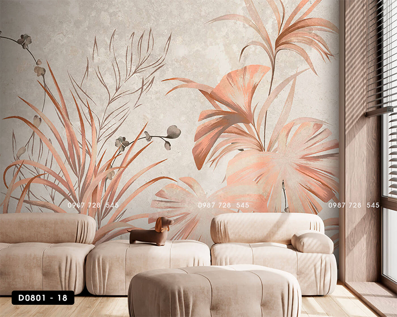 Tranh Dán Tường Lá Cây 3D 5D 8D - D0801 - 18
