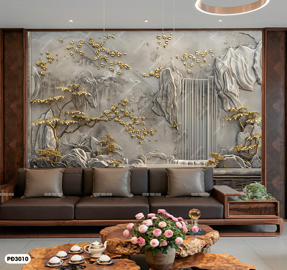 Tranh Dán Tường Phong Cảnh Sơn Thủy 3D 5D 8D - PĐ3010