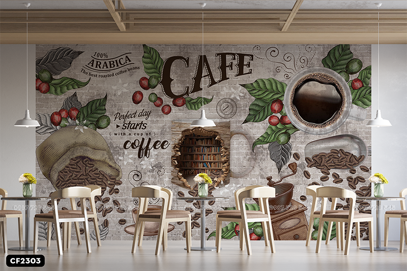 Tranh Dán Tường Coffee 3D 5D 8D - CF2303
