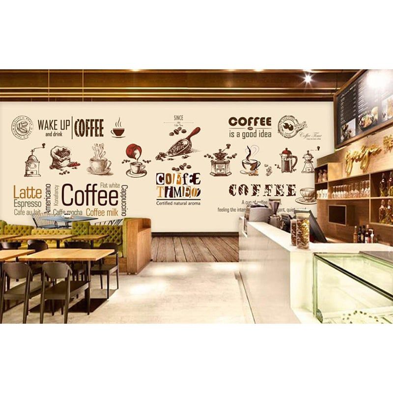 Tranh Dán Tường Quán Coffee 3D 5D 8D - TDCF22