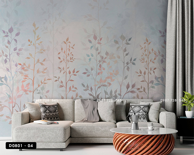 Tranh Dán Tường Lá Cây 3D 5D 8D - D0801 - 04