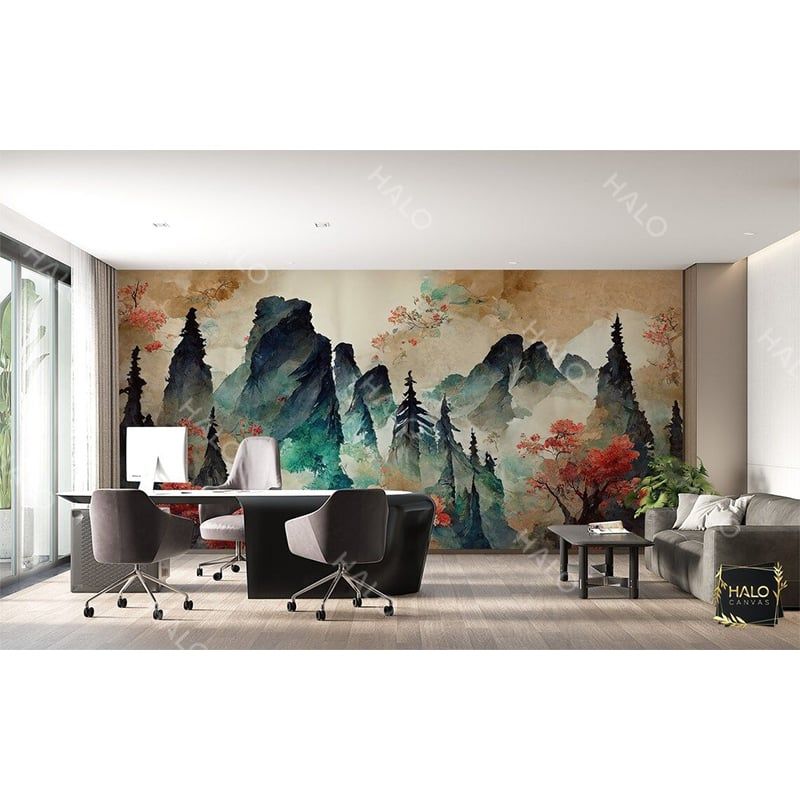 Tranh Dán Tường Sơn Thủy 3D 5D 8D - ST20