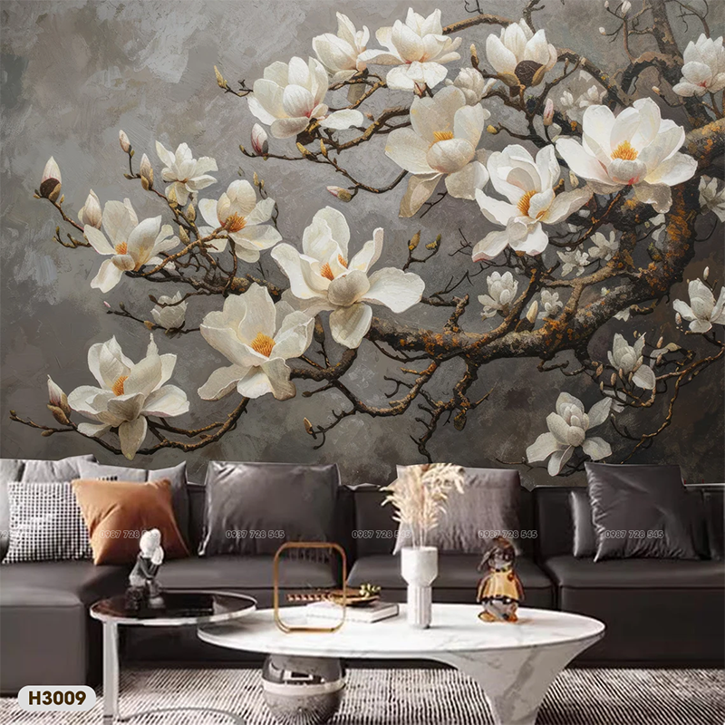Tranh Dán Tường Hoa 3D 5D 8D - H3009