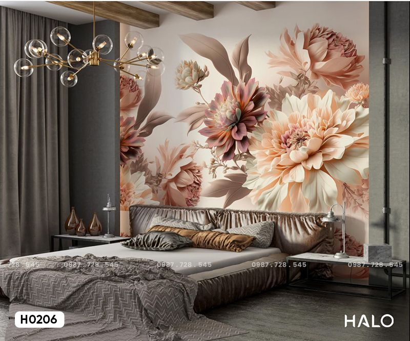 Tranh Dán Tường Hoa 3D 5D 8D - H0206