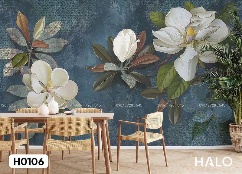 Tranh Dán Tường Hoa 3D 5D 8D - H0106