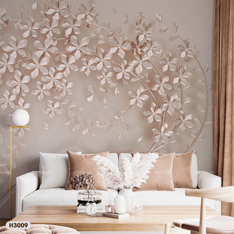 Tranh Dán Tường Hoa 3D 5D 8D - H3009