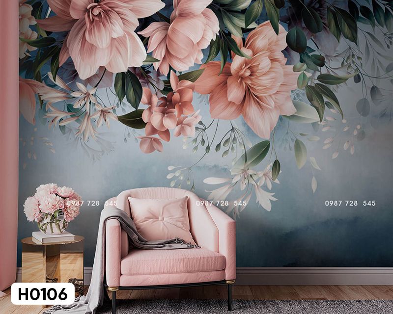 Tranh Dán Tường Hoa 3D 5D 8D - H0106