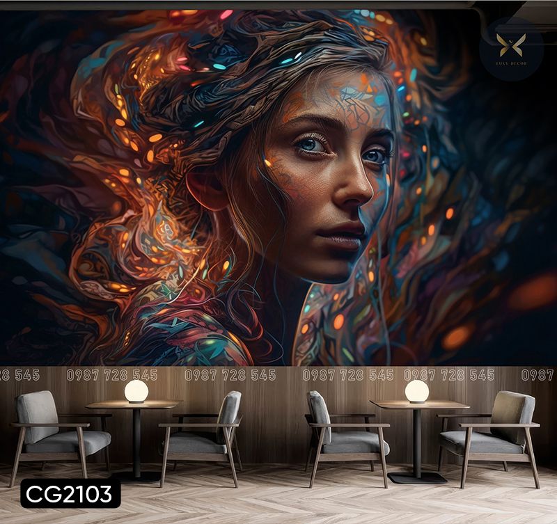 Tranh Dán Tường Cô Gái 3D 5D 8D - CG2103