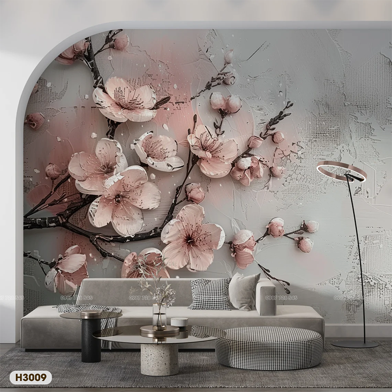 Tranh Dán Tường Hoa 3D 5D 8D - H3009