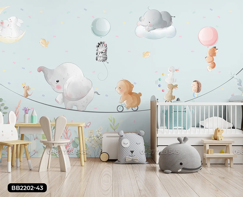 Tranh Dán Tường Phòng Bé 3D 5D 8D - BB2202 - 43