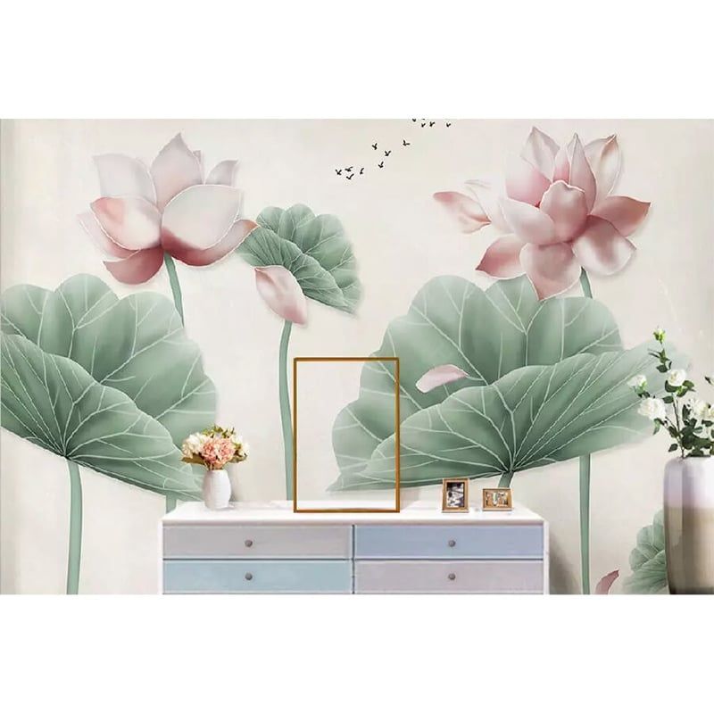 Tranh Dán Tường Hoa Sen 3D 5D 8D - TS20