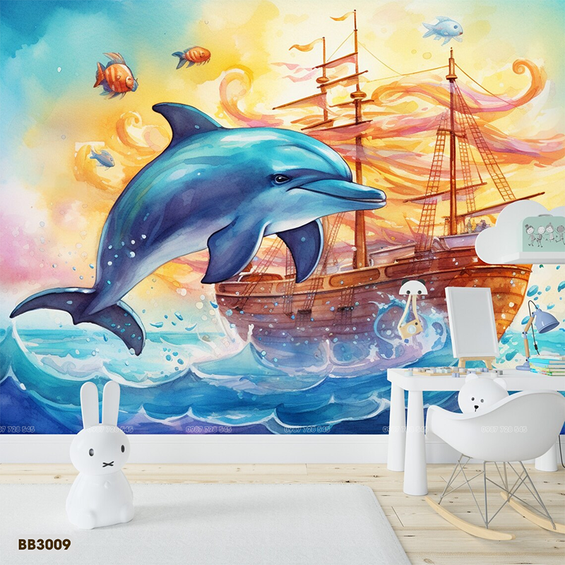Tranh Dán Tường Phòng Ngủ Cho Bé 3D 5D 8D - BB3009