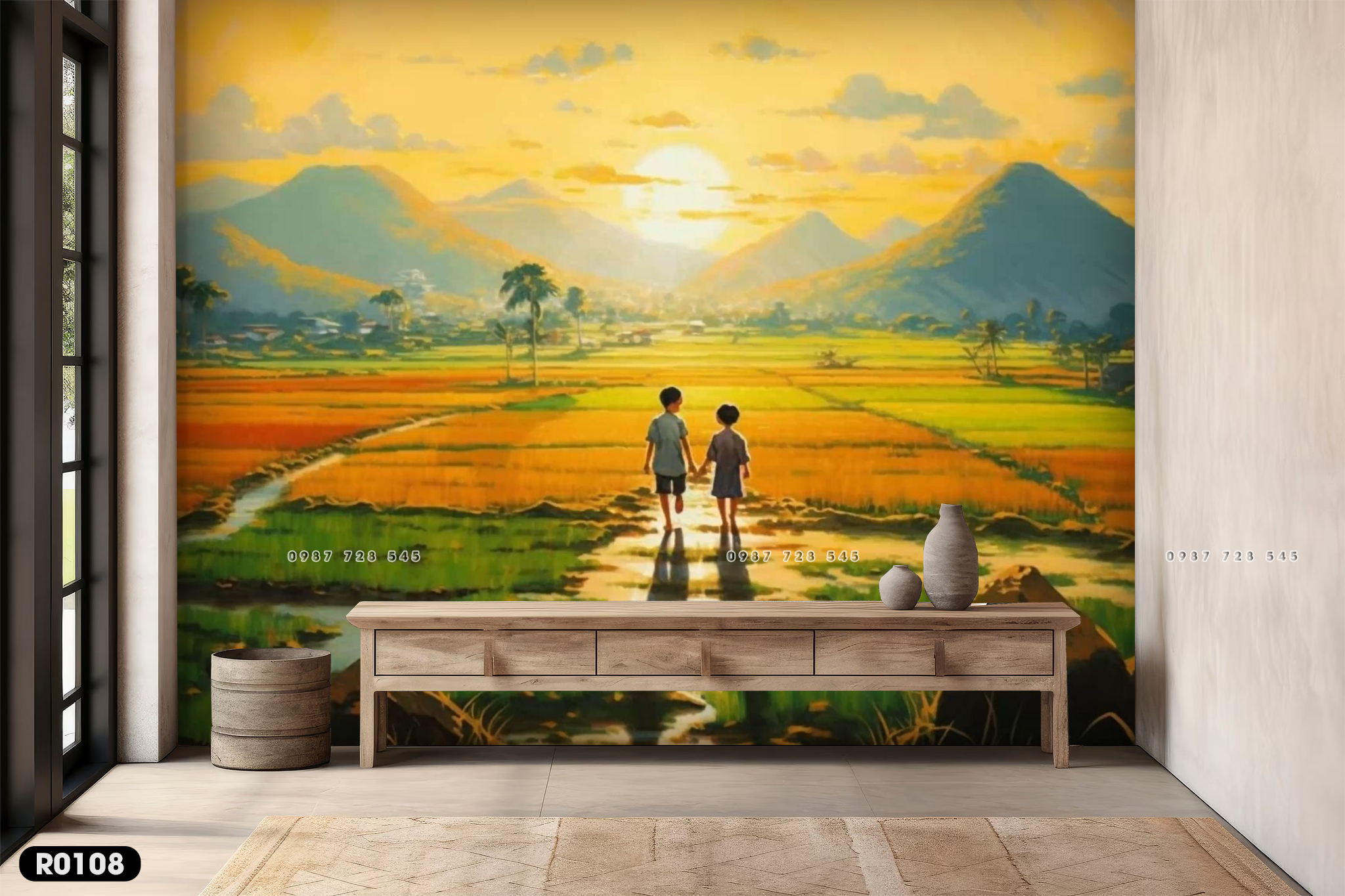 Tranh Dán Tường Phong Cảnh Ruộng Bậc Thang 3D 5D 8D - R0108