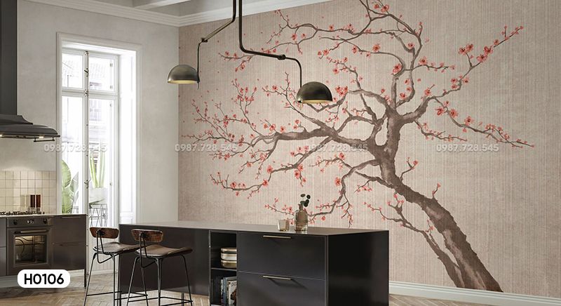 Tranh Dán Tường Hoa 3D 5D 8D - H0106