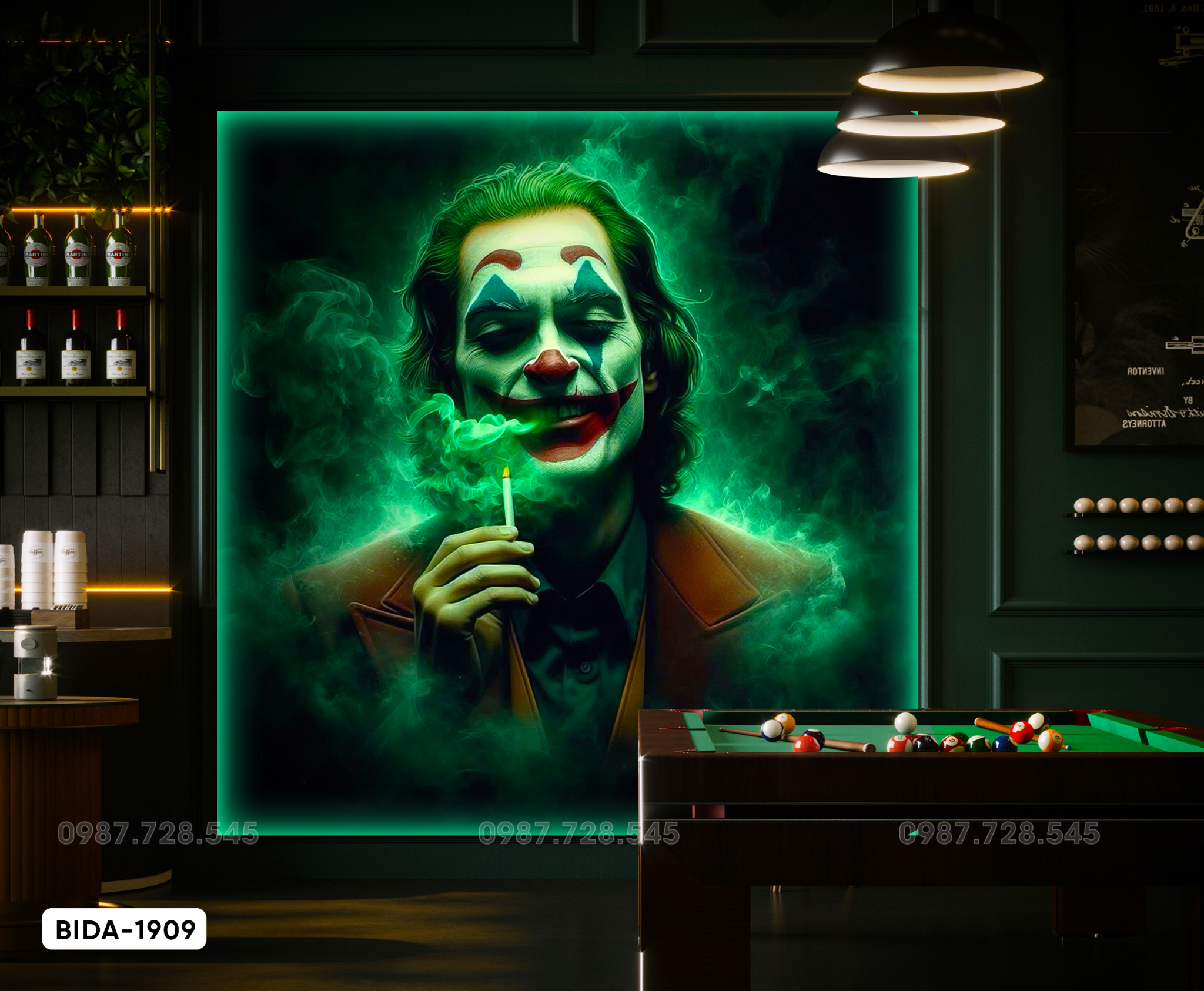 Tranh Dán Tường Quán Bida 3D 5D 8D - BD1909