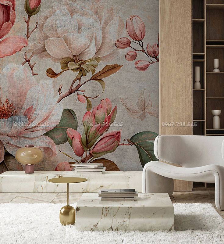 Tranh Dán Tường Hoa 3D 5D 8D - H0106