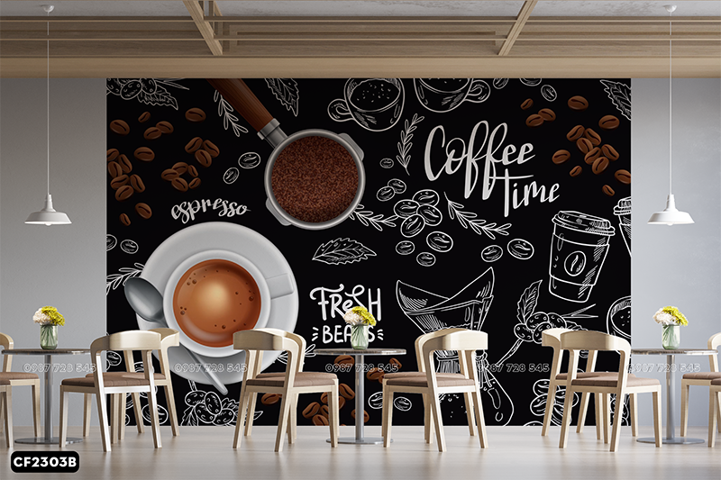 Tranh Dán Tường Coffee 3D 5D 8D - CF2303