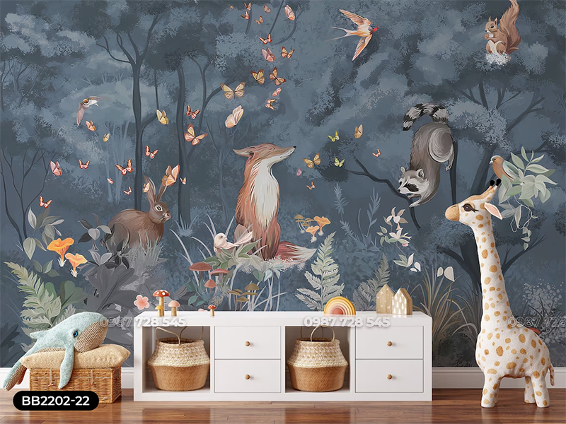 Tranh Dán Tường Phòng Bé 3D 5D 8D - BB2202 - 22