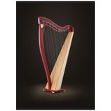 Đàn Harp Lever Lyon & Healy Drake, Burgundy & Natural