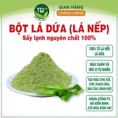 Bột lá dứa (lá nếp) nguyên chất 100%, tạo màu và mùi thơm cho các món xôi lá nếp, mứt dừa, thạch rau câu, các loại bánh