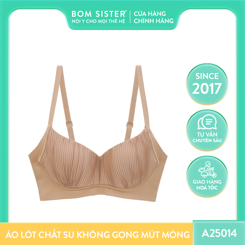 (MUA 2 GIẢM CÒN 199K) Áo lót không gọng mút mỏng thoáng mát thiết kế vỏ sò BOM SISTER A25014