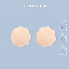 Phụ kiện nội y tiện lợi miếng dán nhũ keo chất liệu vải hình hoa BOM SISTER D016