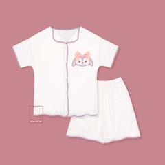 Set đồ ngủ pyjama áo ngắn tay quần đùi đính thỏ dễ thương DN2110