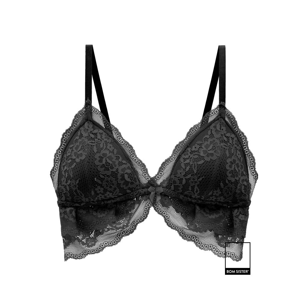 Áo lót bralette ren hoa không gọng mút mỏng BOM SISTER BR1306