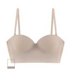 Áo lót Munii mút mỏng croptop, cup ngang, gọng dẻo, màu trơn, lưng viền silicon chống tuột BOM SISTER MU26010